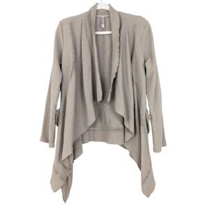 Monoreno Anthropologie Womens Boho Open Cardigan Size L Gauze Asymmetrical